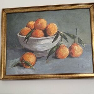 Threshold canvas with Oranges in Gold Frame
